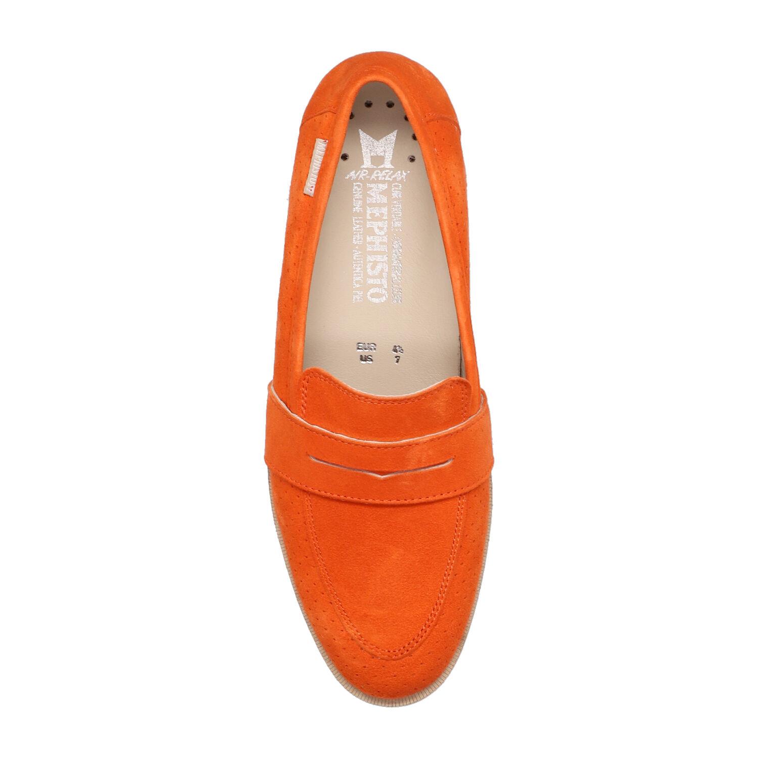 mocassins femme modèle Hadele perf orange - Mephisto